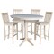 International Concepts 36" Round Extension Dining Table 40.9"H With 4 Cafe Bar height Stools K-36RXT-27B-S6163-4 - alternate 1